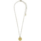 SAGITTARIUS Zodiac Sign Coin Necklace, gold-plated, featuring a round pendant with crystal stones forming the Sagittarius symbol, perfect for style-conscious trendsetters.