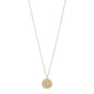 SAGITTARIUS Zodiac Sign Coin Necklace, gold-plated with a round pendant featuring crystal stones depicting the Sagittarius star sign, on a delicate gold chain.