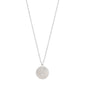 AQUARIUS Zodiac Sign Coin Necklace, silver-plated, featuring a round pendant with crystal stones depicting the Aquarius star sign. Perfect for trendsetters seeking unique personal style.