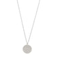 ARIES Zodiac Sign Coin Necklace, silver-plated, featuring a round pendant with crystal stones forming the Aries constellation on a matte-finish chain.