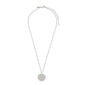GEMINI Zodiac Sign Coin Necklace, silver-plated, featuring a round pendant with crystal stones in a constellation design, perfect for personal style expression.