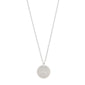 CANCER Zodiac Sign Coin Necklace, silver-plated, featuring a round pendant with crystal stones in a constellation design, perfect for personal style enthusiasts.