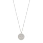 LIBRA Zodiac Sign Coin Necklace, silver-plated, with a round pendant featuring crystal-adorned Libra constellation, perfect for trendsetters seeking Scandinavian-inspired jewelry.