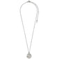 CAPRICORNUS Zodiac Sign Coin Necklace, silver-plated, featuring a round pendant with crystal stones forming the Capricorn constellation. Ideal for personal style and gifting.