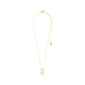 LOVE TAG, MOM necklace gold-plated: A gold necklace with a square pendant inscribed with MOM, featuring an adjustable chain for personalized length, perfect for layered styling.
