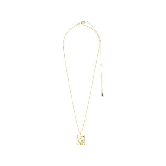 LOVE TAG, återvunnet LOVE-halsband guldpläterat