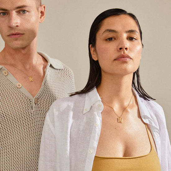 LOVE TAG, återvunnet HOPE-halsband guldpläterat