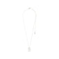 Silver-plated LOVE TAG, DAD necklace by Pilgrim features a shiny square pendant inscribed with DAD, offering an adjustable chain for a personalized fit.