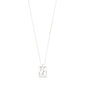 LOVE TAG, MOM necklace silver-plated features a square pendant with 'MOM' inscription on a 40 cm adjustable chain, showcasing Scandinavian craftsmanship and sustainable elegance.