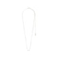 Silver-plated 'LUCK' necklace featuring a sleek design with a cursive pendant, suitable for all genders, crafted from 99% recycled material.