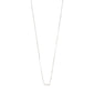 Silver-plated 'LUCK' necklace featuring a sleek chain and cursive script pendant, ideal for daily wear and layering, made from 99% recycled materials.