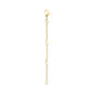 Gold-plated extension chain with tight curb design, featuring a 9 cm length and easy-to-use lobster clasp for necklaces, bracelets, or ankle chains.