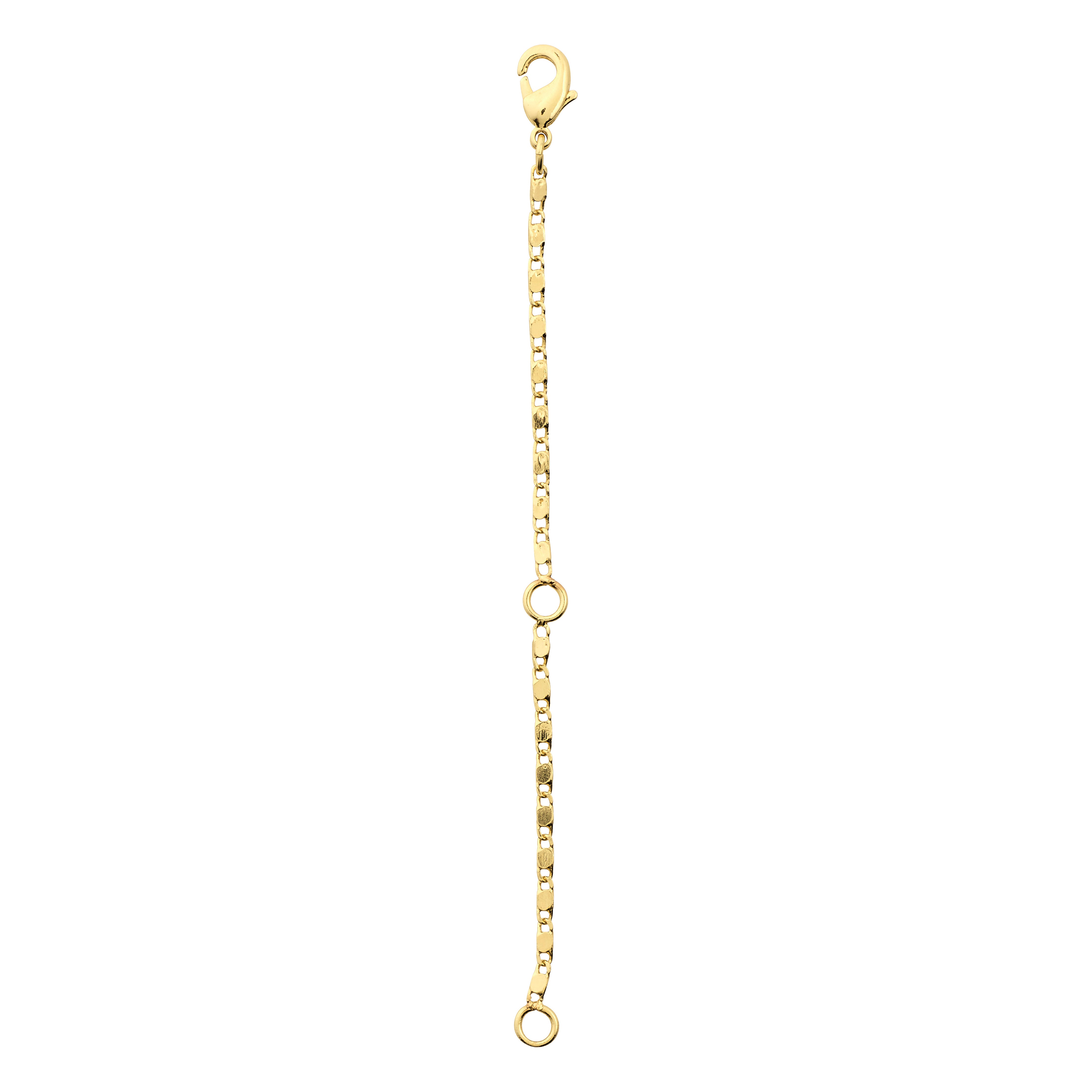 Gold-plated extension chain, 9 cm, by Pilgrim, featuring circular links and an easy-to-use lobster clasp, ideal for extending necklaces or bracelets.