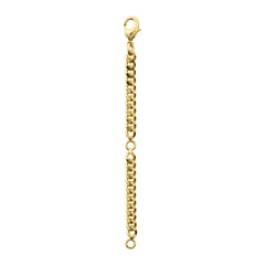 EXTENSION CHAIN, curb, 9 cm, gold-plated
