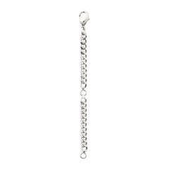 EXTENSION CHAIN, curb, 9 cm, silver-plated