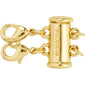 Gold-plated Lock with 2 lobsters clasp for layering necklaces, featuring dual clasps to prevent tangling, ideal for trendy, personalized styling.