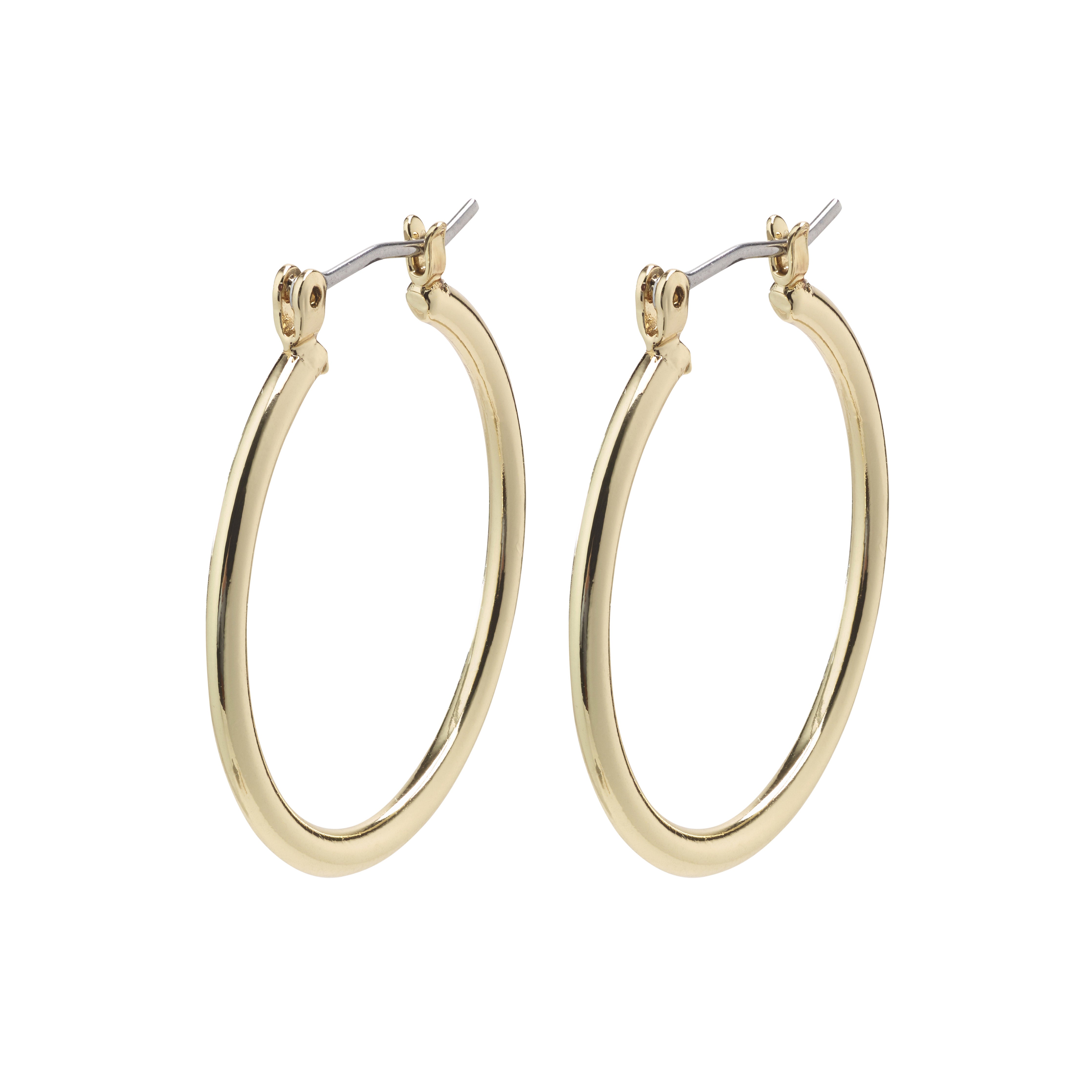 LAYLA large hoop earrings, gold-plated with click clasp, medium-sized for an elegant touch, ideal for enhancing personal style.