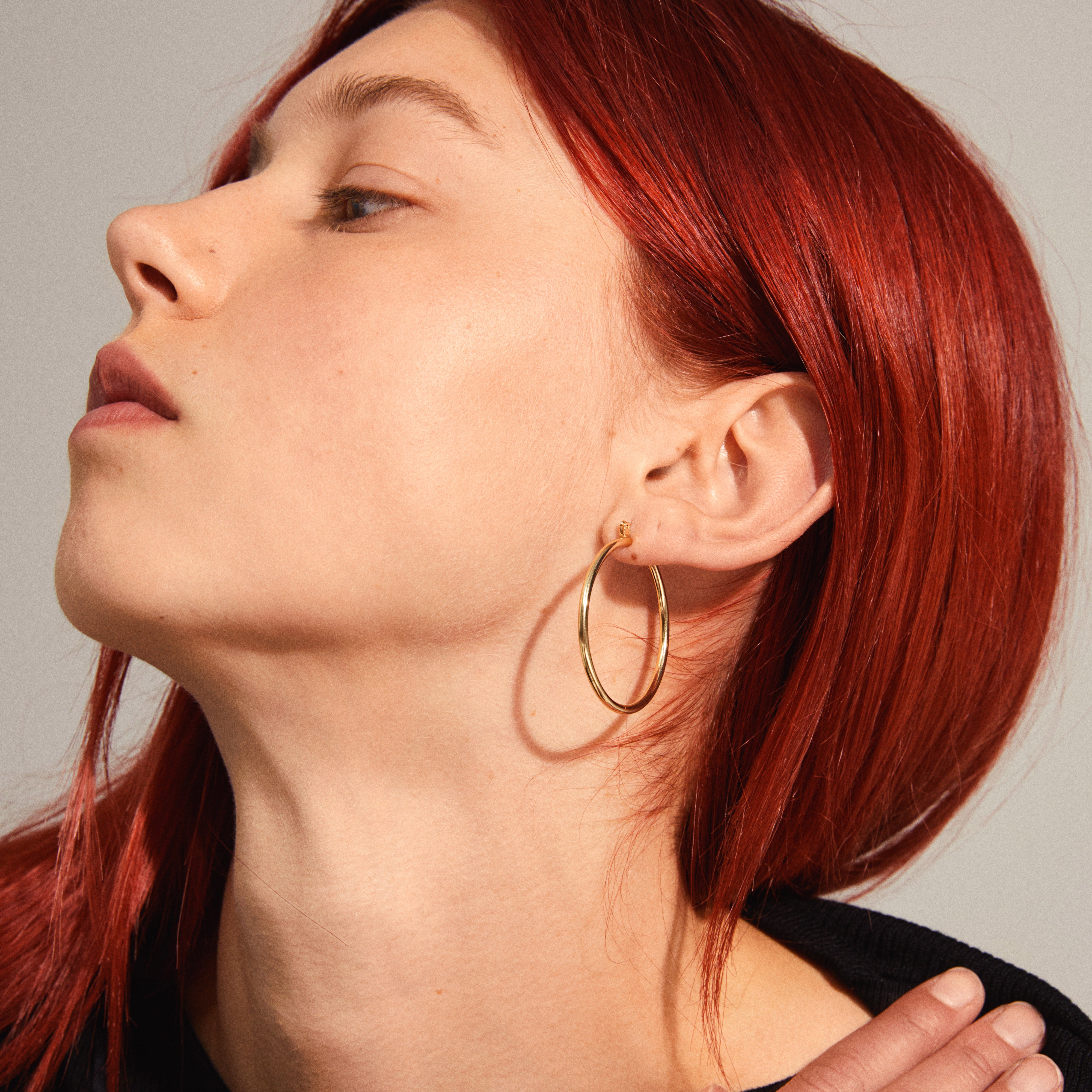 LAYLA recycled large hoop earrings gold plated