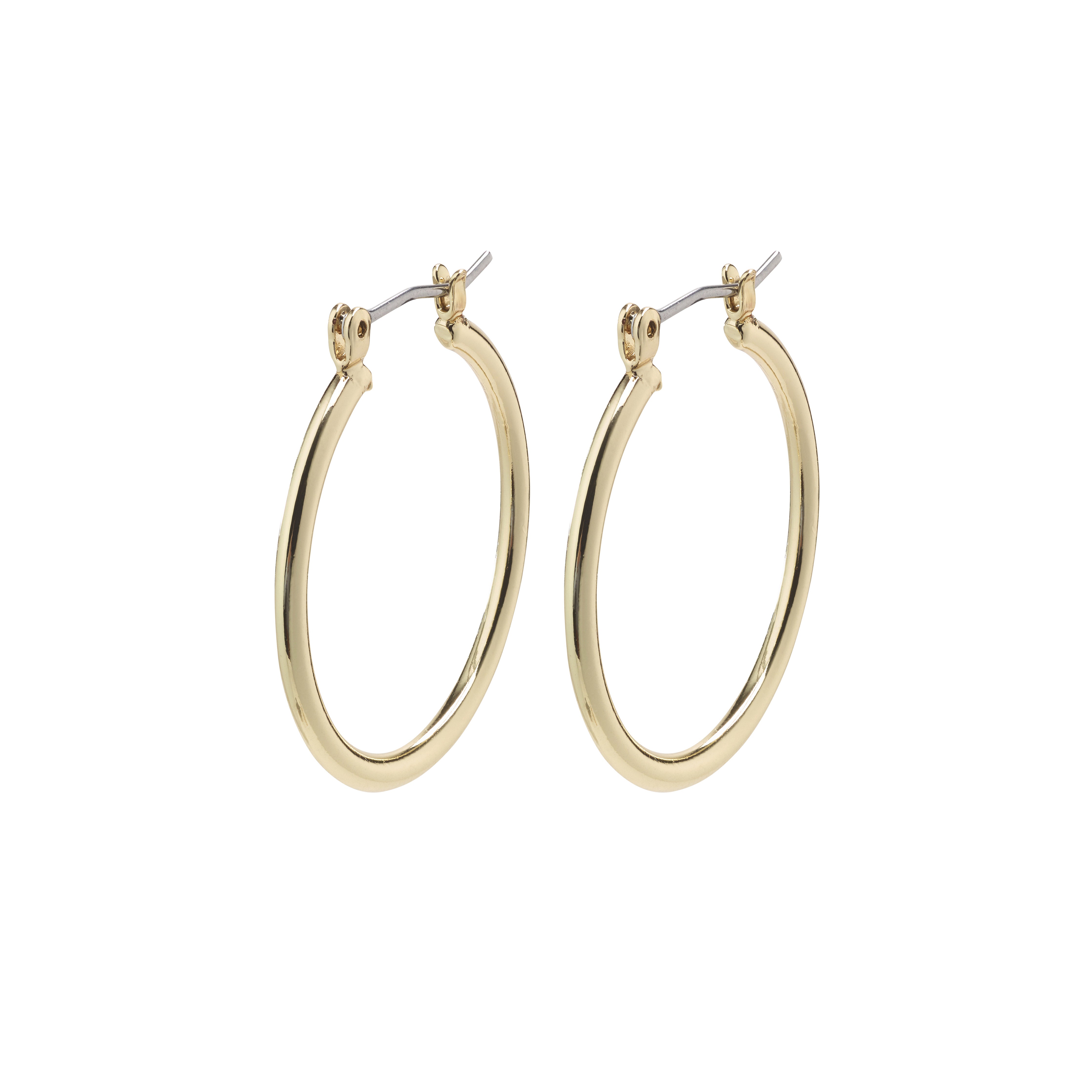 LAYLA medium hoop earrings gold-plated with a click clasp, featuring a classic design that enhances any outfit, perfect for a modern, stylish jewellery collection.