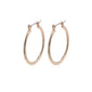 LAYLA medium hoop earrings, rosegold-plated with click clasp, simple design ideal for elegant everyday wear, enhancing any outfit with timeless style.
