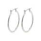 LAYLA large silver-plated hoop earrings with user-friendly click clasp, ideal for adding an elegant touch to any outfit.