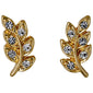 IMOGEN recycled crystal leaf earrings gold-plated