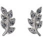 IMOGEN recycled crystal leaf earrings silver-plated