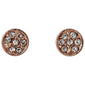 EMMA crystal earrings rosegold-plated, featuring small round studs with sparkling clear crystals, offering a versatile, elegant accessory perfect for any outfit.
