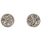 EMMA crystal earrings, silver-plated, feature a minimalist design with round, clear sparkling crystals, embodying Pilgrim's Scandinavian craftsmanship and trendy style.
