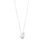 SOPHIA heart pendant necklace, silver-plated, featuring a diamond on a collarbone chain, perfect for adding a touch of elegance and romance.