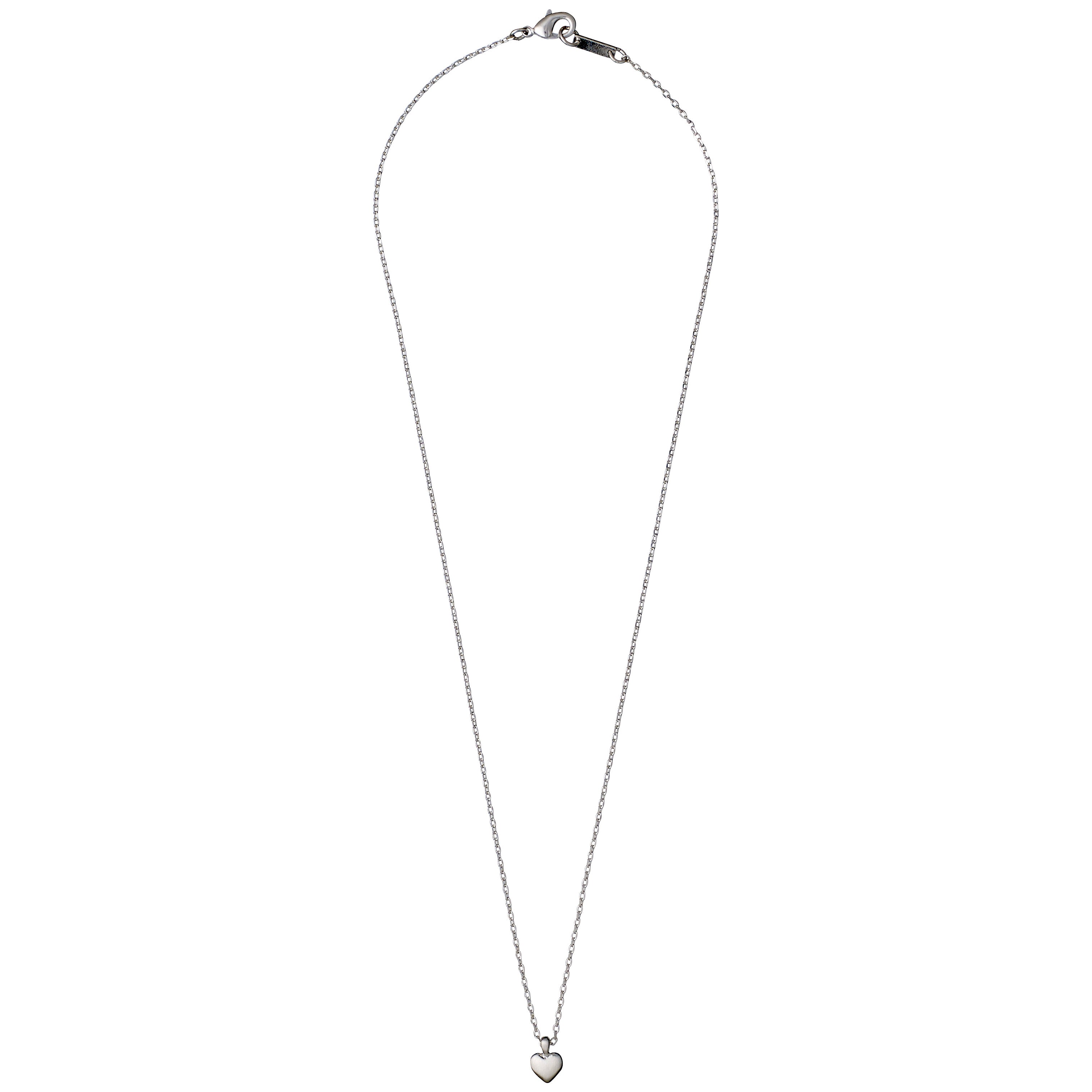 SOPHIA tiny heart pendant necklace, silver-plated, featuring a delicate heart charm on a fine chain, perfect for layering or standalone elegance.
