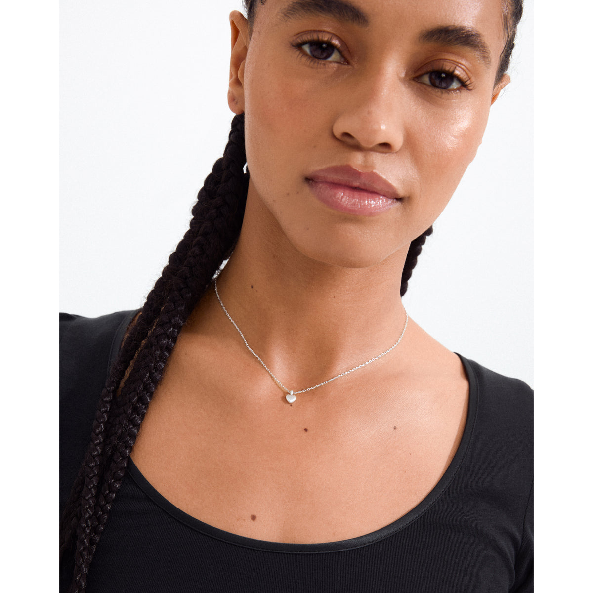 SOPHIA halsband med hjärthänge silverpläterat