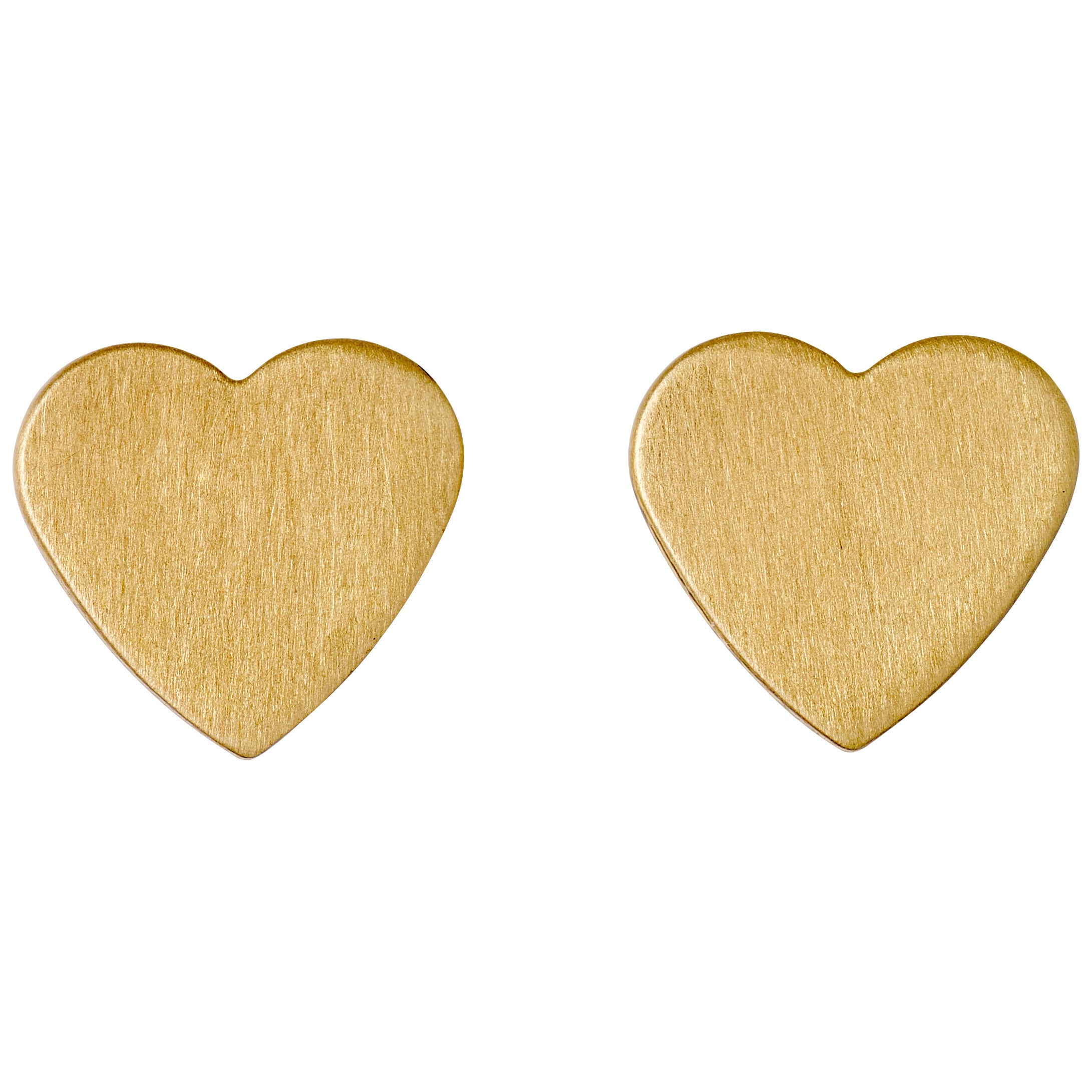 VIVI heart earrings gold-plated, minimalist and dainty, featuring two sleek gold heart studs, perfect for everyday wear or layering with other earrings.