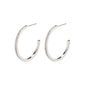 ROBERTA large crystal semi-hoops silver-plated, showcasing elegant crystals for a chic, Nordic-inspired look, ideal for enhancing a casually stylish outfit.