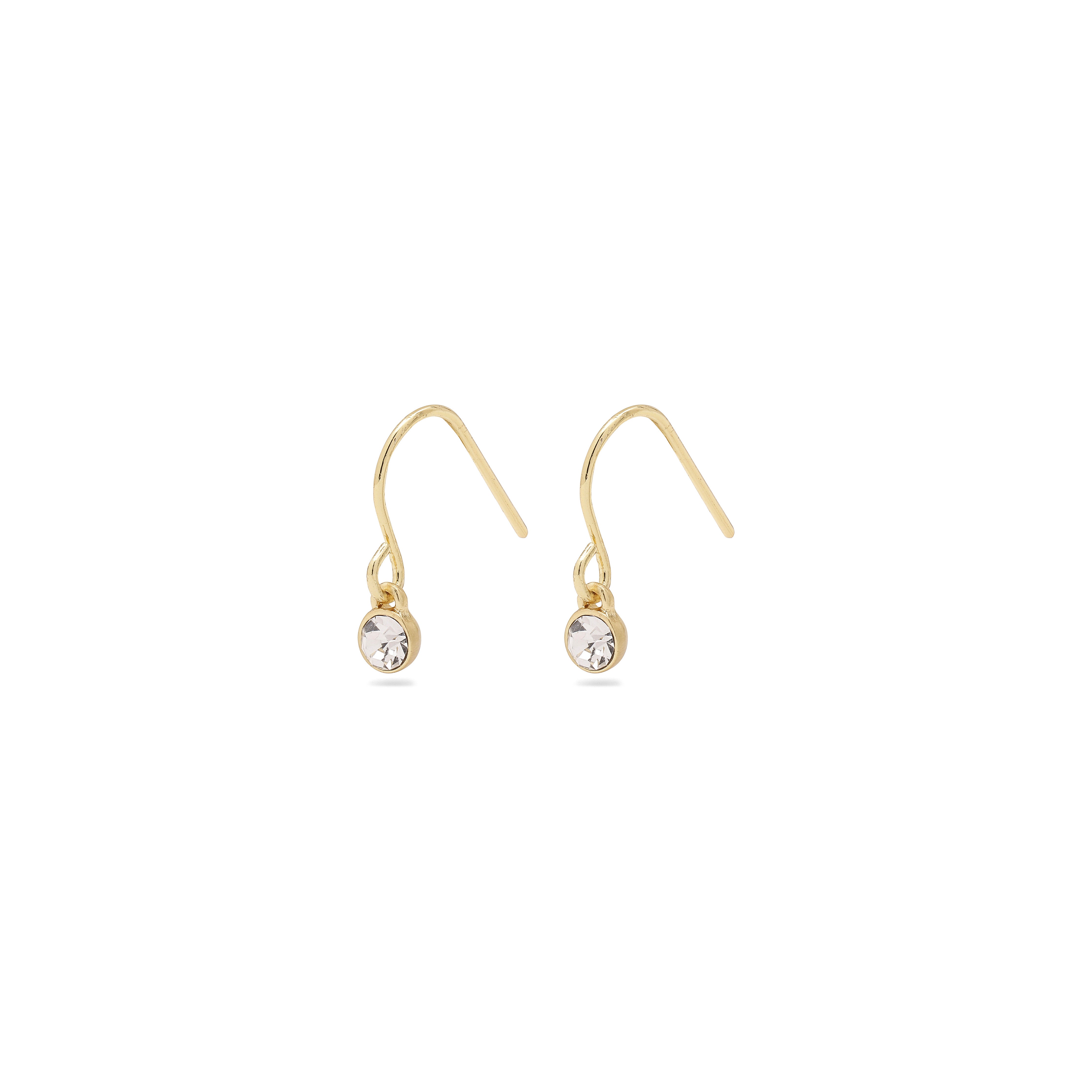 Gold-plated LUCIA earrings with Preciosa crystals, featuring a sparkling design perfect for enhancing both casual and glamorous looks.