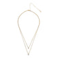 LUCIA 2-in-1 crystal necklace gold-plated, featuring two delicate chains with sparkling crystal pendants, elegantly layered for a chic, eye-catching design.