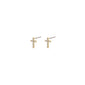 CLARA crystal cross earrings in gold-plated design, featuring clean lines and sparkling crystals for a modern, feminine touch. Perfect for adding elegance to any style.