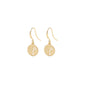 ELIN coin earrings gold-plated, featuring a minimalist tree of life design within matte circles, embody contemporary trends with timeless Scandinavian craftsmanship from Pilgrim.