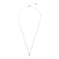 CLARA crystal cross necklace, silver-plated, featuring sparkling crystals on a 35 cm chain with a 9 cm extension option, offering a modern, feminine touch.