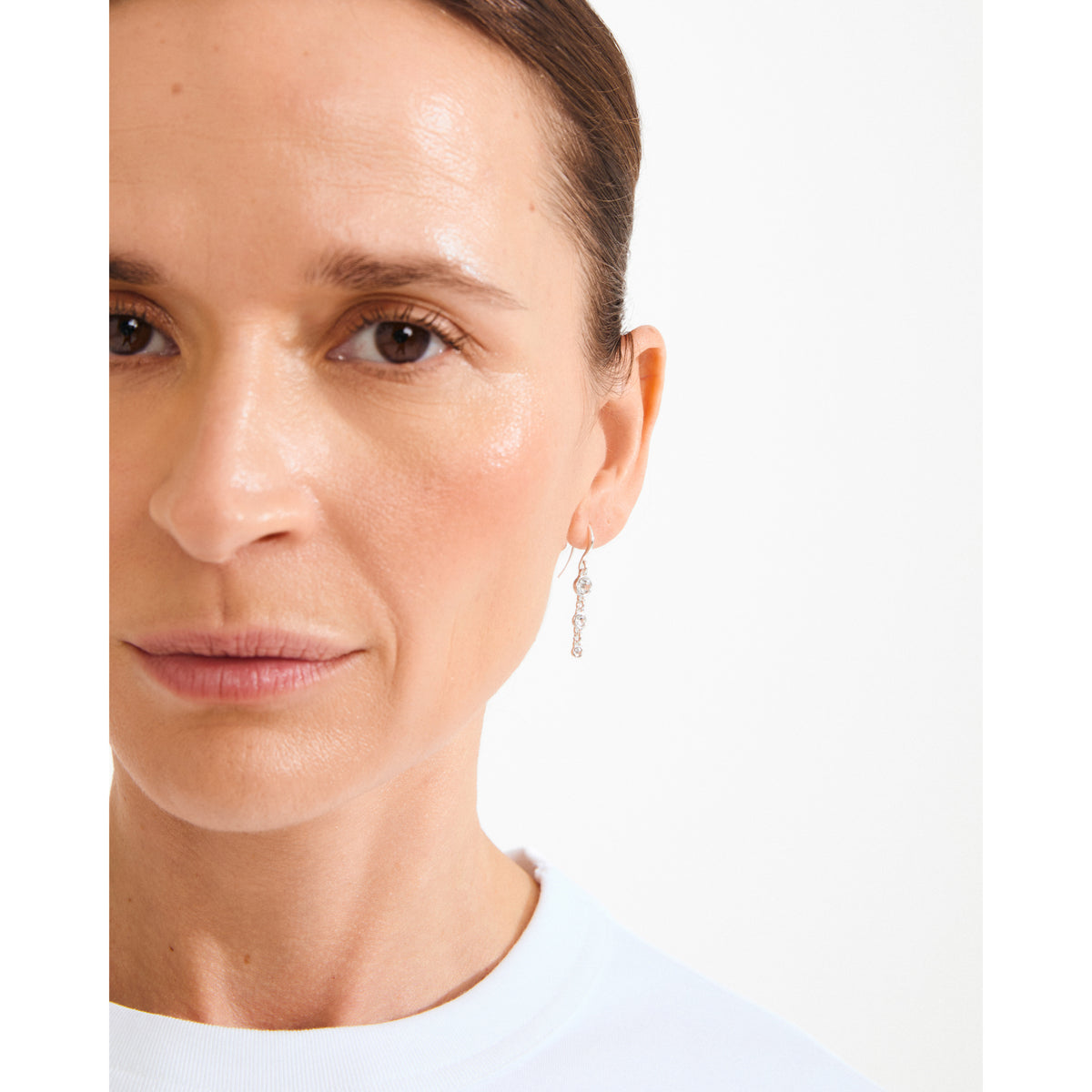 LUCIA kristallörhängen silverpläterade