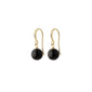 GOLDIE black earrings gold-plated with elegant black glass beads and gold accents, perfect for enhancing personal style with a sophisticated, feminine touch.