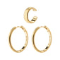 XENA hoop & cuff earrings, gold-plated, featuring a fluted design with adjustable ear cuff and click lock, perfect for mix and match styles.