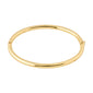 SOPHIA bangle bracelet gold-plated, showcasing a classic design with shiny surfaces and a click lock, made from 99% recycled material by Pilgrim.