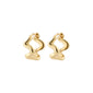 Gold-plated PENELOPE earrings, featuring classy, curvy hoops with a wavy silhouette, made from recycled materials, and designed for easy wear with a click clasp.