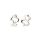 Silver-plated PENELOPE earrings by Pilgrim, featuring a curvy, wavy design with easy-to-use click clasps, crafted from 99% recycled materials for a chic, eco-friendly style.