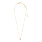 EMMETT necklace gold-plated with heart pendant featuring Preciosa crystals, designed for versatile wear. Crafted from recycled materials, 40 cm length with 9 cm extension.