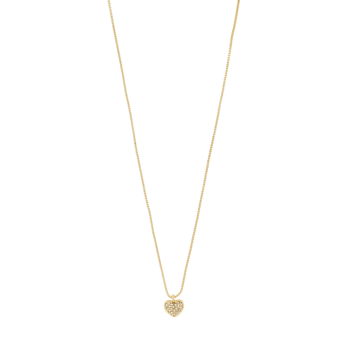 EMMETT necklace gold-plated with a heart pendant embellished with Preciosa crystals, designed for elegance and versatility, perfect for any occasion.