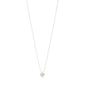 EMMETT necklace silver-plated with a heart pendant encrusted with Preciosa crystals, featuring a 40 cm chain and 9 cm extension, crafted from 97% recycled materials.