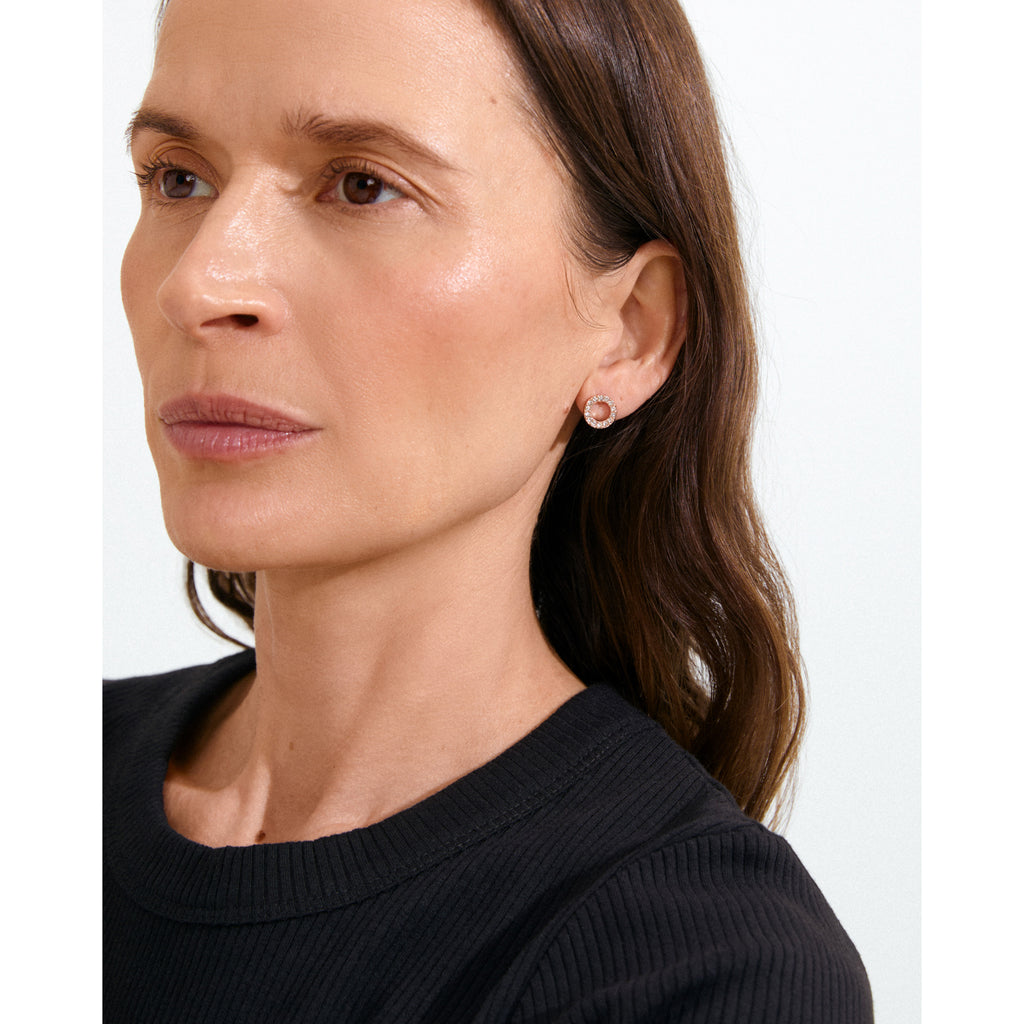 VICTORIA krystall halo øredobber rosagullbelagt
