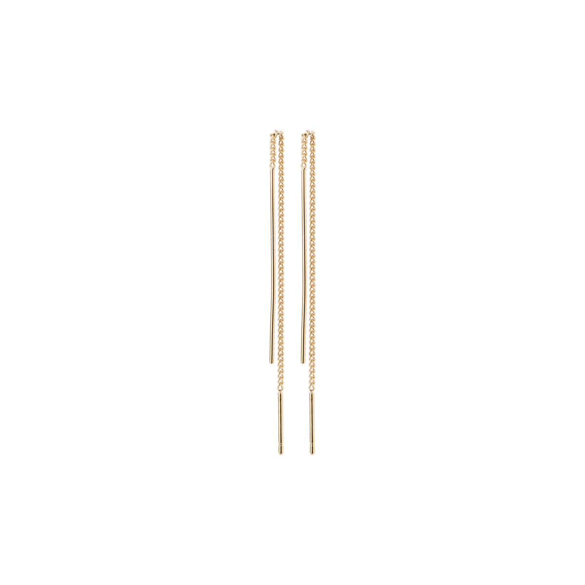TAHOE chain earrings, gold-plated, featuring a sleek bar and chain design, ideal for versatile ear styling and personalized looks.